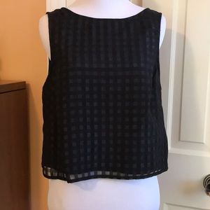 Elle Black Gingham Crop Top. Size M